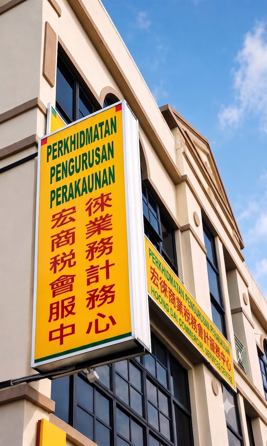 Hoong Dai Commercial Services Centre signboard, Johor Bahru